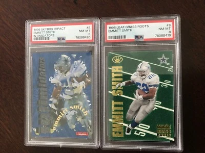 1996 Leaf Grass Roots Emmitt Smith #8 4193/5000 psa 8 lot 2 - Image 1 of 2