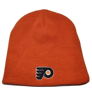 Philadelphia Flyers Juvenil Reversible Tejido Sombrero Naranja con Logo Negro Gorra de Invierno Foto 1 de 4