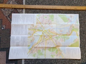 1985 Riga Latvia Soviet Big wall map Art USSR Poster Russian - Picture 1 of 7