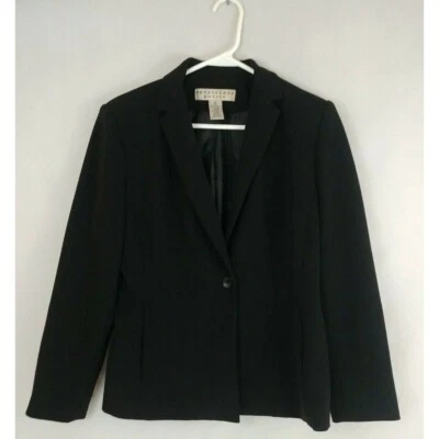 Chaqueta Blazer Apostrophe Petites Mujer Negra Sólida Pecho Único Talla 6P Foto 1 de 4