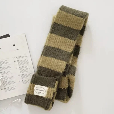 Женщин мужчин шарф в полоску длинные шарфы утолщенный черный белый шаль надежном мягкий - Изображение 1 из 4