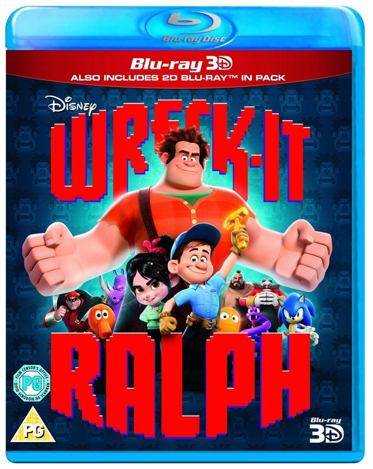 WRECK-IT RALPH [Blu-ray 3D + 2D] (2012) Disney Movie 2-Disc Pack Animated Movie Foto 1 de 1