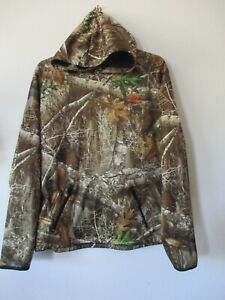 Realtree EDGE Mens Size XL Hunting Pullover Hoodie Gaiter Camo Fleece Lined
