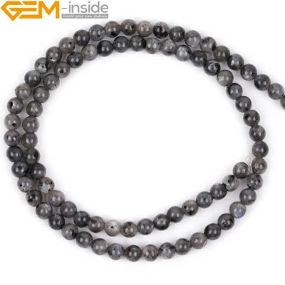 Natural Stone Labradorite Gemstone Round Loose Beads For Jewelry Making 15" - Image 1 of 4