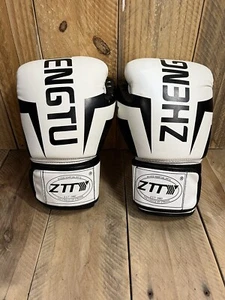 Zhengtu MMA Kickboxing 12 oz Glove Black White Gloves Boxing - Picture 1 of 4