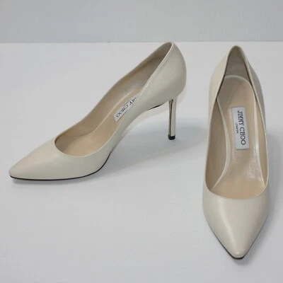 Zapatos de salón Jimmy Choo Romy 85 en lino de cuero para niños talla EU 40.5 / US 10.5 NUEVOS Foto 1 de 4