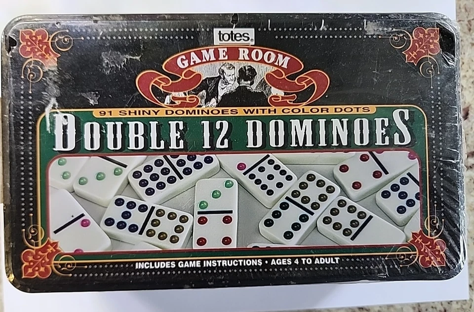 Game Room 91 Shiny With Color Dots Double 12 Dominoes Fast-