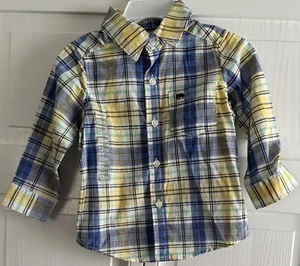 Carter's 12M Blue Plaid Long Sleeve Collared Button-Up - Picture 1 of 4