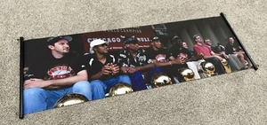 1999 NBA Chicago Bulls Champions Scroll Banner Sign Poster Jordan Pippen Rodman - Picture 1 of 3