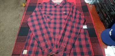 NWT Matix Mens Black &Red Plaid Longsleeve Shirt - Image 1 of 4