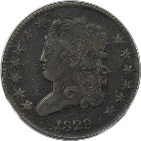 1829 Classic Head Half Cent 1/2c, PCGS Genuine Cover