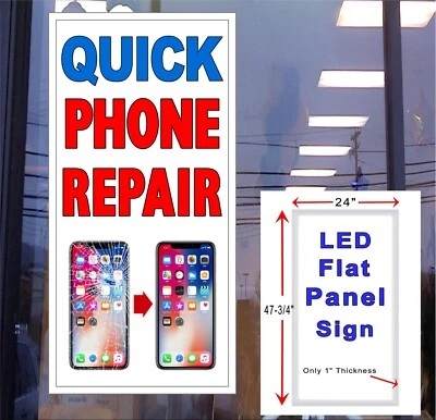 Reparación rápida de teléfono panel LED caja de luz letrero de ventana 24x48 Foto 1 de 4