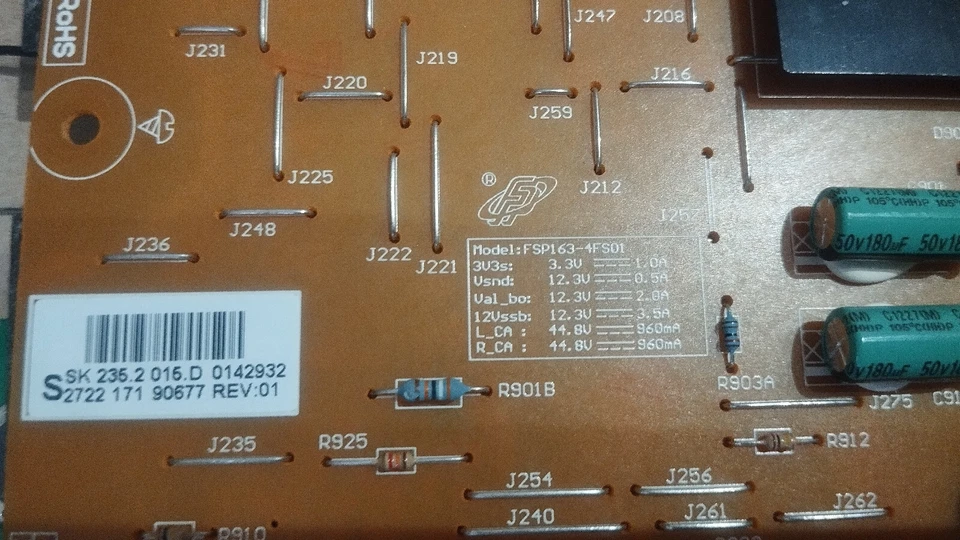 carte alimentation Philips PFL7007 ou 8007 FSP163-4FS01 - Photo 1/3