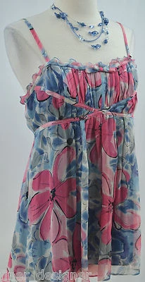 INC International Concepts SEDA Cami Tanque Sexy Volantes Top Blusa Camisa TALLA 8 NUEVO Foto 1 de 4