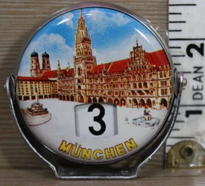 Vintage Metal Flip Desk Perpetual Calendar München Working No Base - Picture 1 of 10