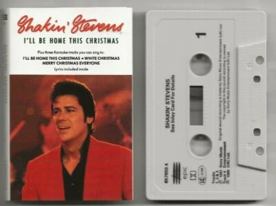SHAKIN' STEVENS I'LL BE HOME THIS CHRISTMAS RARE UK CASSETTE WITH KARAOKE TRACKS Foto 1 de 3