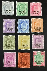 MOMEN: INDIEN NABHA SG #37-46,44a 1903-1909 NEUWERTIG OG H £ 130 SET #67980* - Bild 1 von 2