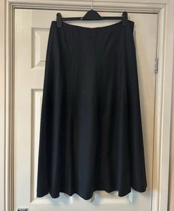 Nicole Farhi Größe 14 Rock Wolle lang Midi Aline ausgestellt schwarz Made in Italy schick - Bild 1 von 10
