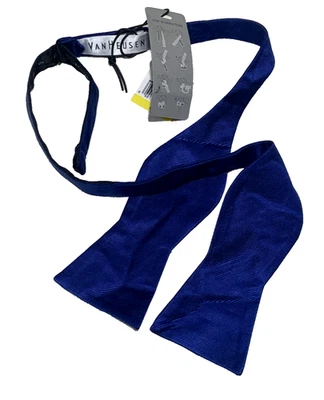 Van Heusen all blue Silk solidaire men's self bow tie NWT - Image 1 of 3