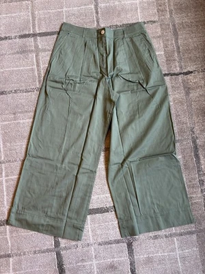 Новый с Ярлыками Ann Taylor LOFT женщин широкие брюки, размер 14 зеленый шалфей кнопка и молния - Изображение 1 из 4