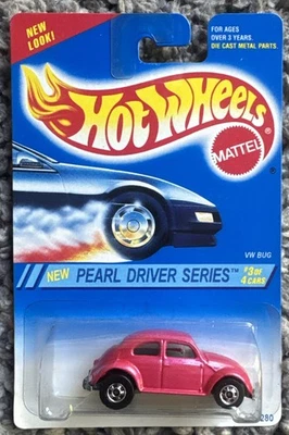 1994 Hot Wheels Pearl драйвер серии VW жук розовый новый в упаковке - Изображение 1 из 2