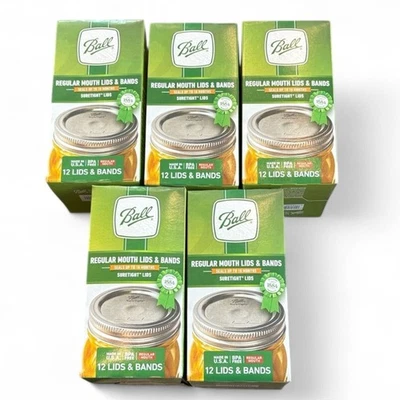 Bola Regular Boca Tapas y Bandas 12 Por Caja Lote de 5 (60 Tapas Total) NUEVO Foto 1 de 4