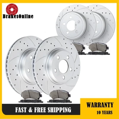 Front and Rear Brake Rotors Pads fit for Dodge Challenger Charger Slotted Brakes - Image 1 of 4