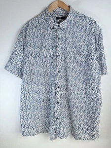 Camisa Cotton Traders XXL Floral Verano Azul Manga Corta Estampado Suave al Tacto - Imagen 1 de 13
