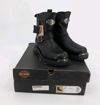 NEW Harley-Davidson Men’s Size 8 Startex Black Leather Motorcycle Boots D96090  - Image 1 of 4