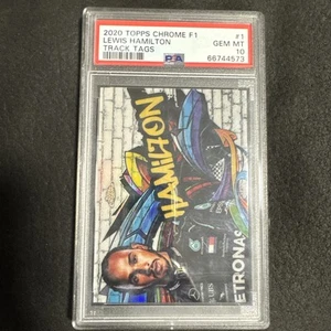 2020 Topps Chrome Formula 1 F1 Lewis Hamilton Track Tags #TT-1 PSA 10 R946 - Imagen 1 de 3