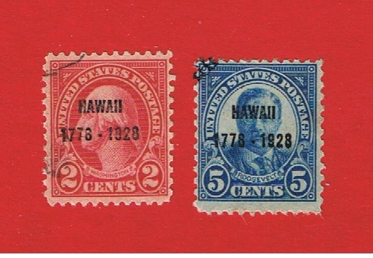 #647-648   F-VF used   Hawaii Overprint   Free S/H - Image 1 of 1