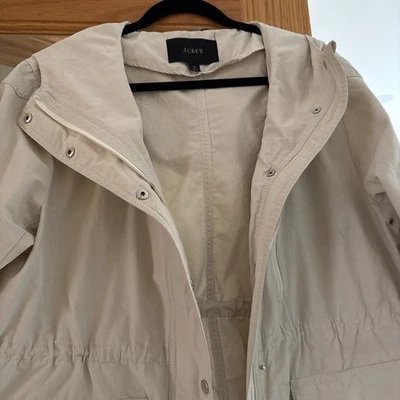 J. Chaqueta de Lluvia Crew Beige Con Capucha Anorak - Para Mujer’s M, Ligera Estilo Utilitario Foto 1 de 4