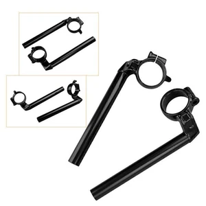 For Honda CBR600RR 2007-2012 Black CNC Fork Clip-ons Handle Grip Handlebar - Picture 1 of 5