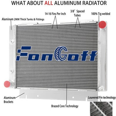 3 Row Aluminum Radiator Fits 1960-1963 Ford Galaxie/ Galaxie 500 L6 V8 AT - Image 1 of 4