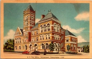 Postal Oficina de Correos de Estados Unidos Williamsport Pennsylvania Pensilvania publicada 1957 pliegue - Imagen 1 de 2