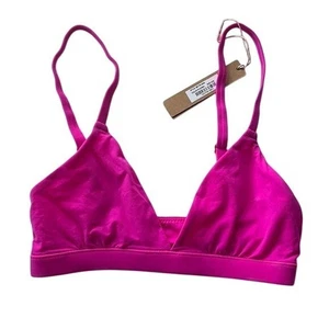 Bralette inalámbrico SKIMS XXS Fits Everybody Triangle Plunge rosa fucsia nuevo con etiquetas - Imagen 1 de 6