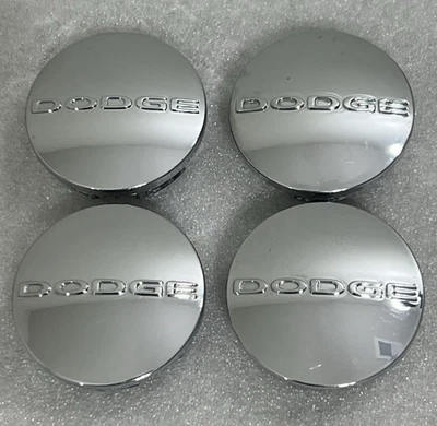 (SET-4) GENUINE DODGE CARAVAN JOURNEY CHARGER 2.5" CHROME CENTER CAPS 1SK35TRMAA - Image 1 of 4