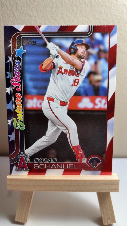 2025 Topps Series 1 - Future Stars Nolan Schanuel #210 Independence Day /76 - Image 1 of 2