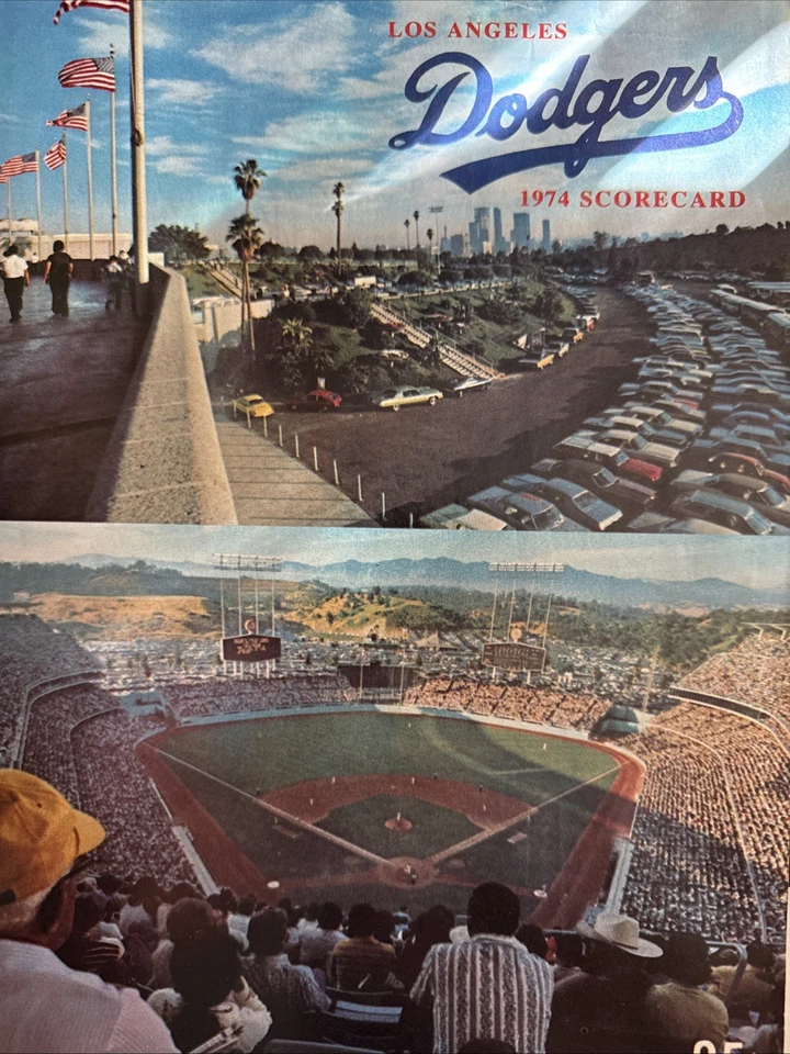 1974 Los Angeles Dodgers Program Scorecard vs Houston Astros UNSCORED MLB - Image 1 of 4