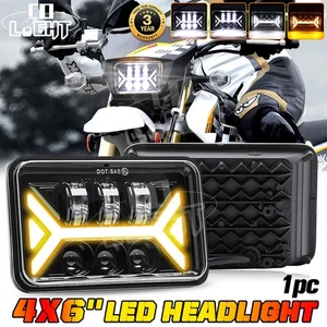 4x6" Square LED Headlight Hi/Lo Beam w/ DRL For Suzuki DRZ400SM DRZ400S DRZ400E - Picture 1 of 12