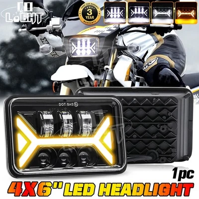 4x6" Square LED Headlight Hi/Lo Beam w/ DRL For Suzuki DRZ400SM DRZ400S DRZ400E - Image 1 of 4