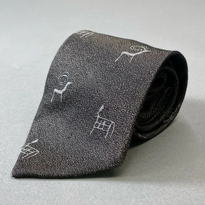 J16 Comme Des Garcons Homme Tie Silk 100 Animal Pattern Formal U02T Japan Men's - Image 1 of 4
