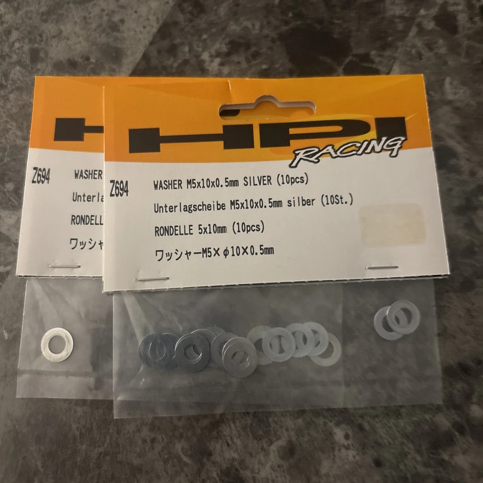 (B2) HPI Z694 5x10x.5mm Washer (Silver) (10) [HPIZ694] ( Lot Of 2 ) - Image 1 of 1