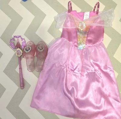 Disney Aurora Princesa Disfraz 3T-5T Bella Durmiente Conjuntos (Zapatos y Varita Mágica) Foto 1 de 2