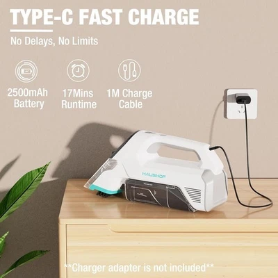 HAUSHOF Handheld Carpet Cleaner 12V Cordless Portable Carpet Cleaner for Stairs - Image 1 of 4