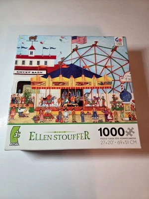 Quebra-cabeça Ellen Stouffer 1000 peças "County Fair Carousel" 27x20 - Imagem 1 de 4