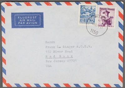 MayfairStamps Austria 1973 Wien to Red River NJ cubierta de correo aéreo aau_56961 Foto 1 de 2