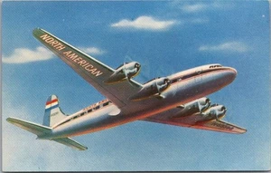 Postal publicitaria de aviación Skymasters de 4 motores de NORTH AMERICAN AIRLINES de la década de 1940 - Imagen 1 de 2