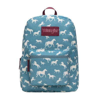 Mochila azul con estampado de caballo Wrangler para dama WG2000-005BL Foto 1 de 4