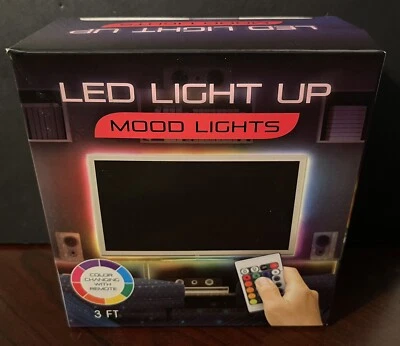 ORBIT INNOVATIONS USB Plug-In LED Light Changing Mood 3 Ft. Light Strip Kit With Remote NIB